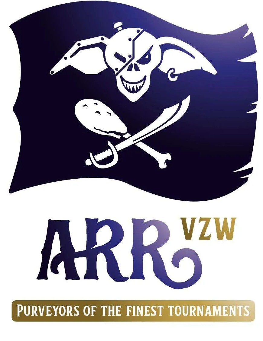 ARR vzw logo — a pirate flag with the motto ‘Purveyors of the finest tournaments’